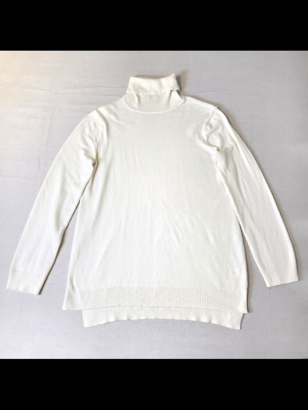 Gap Ivory Ribbed Knit Turtleneck Pullover Sweater Long Sleeve Women's M